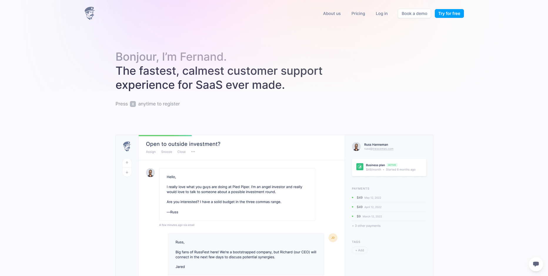 Fernand’s WordPress marketing website – speed, focus and concise design